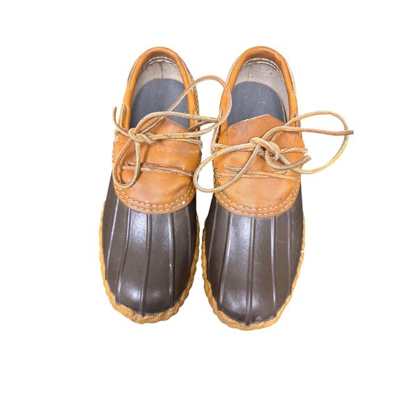 LL Bean Size 7 Men Duck Boot Shoe Maine Hunting Vintage Rubber Outdoor Brown Tan - Picture 6 of 12